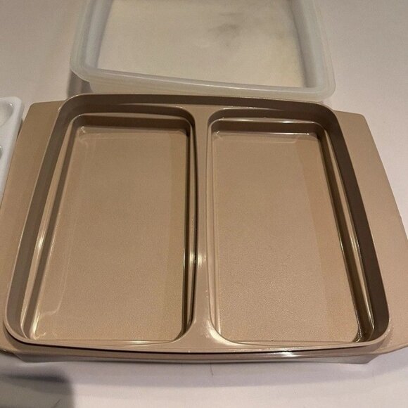 Vintage Tupperware Deviled Egg Keeper Carrier Tray Container Almond 723-2 EUC - Picture 3 of 4